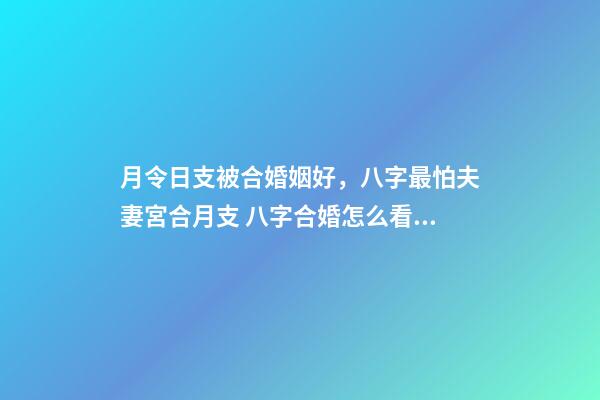 月令日支被合婚姻好，八字最怕夫妻宮合月支 八字合婚怎么看，八字合婚怎么看-第1張-觀點-玄機派